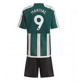 Manchester United Anthony Martial #9 Borta Kläder Barn 2023-24 Kortärmad (+ Korta byxor)